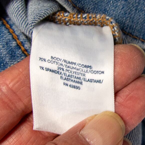 Women's XL 14-16 LANDS END Cotton Blend Blue Jean Jacket - Picture 4 of 4